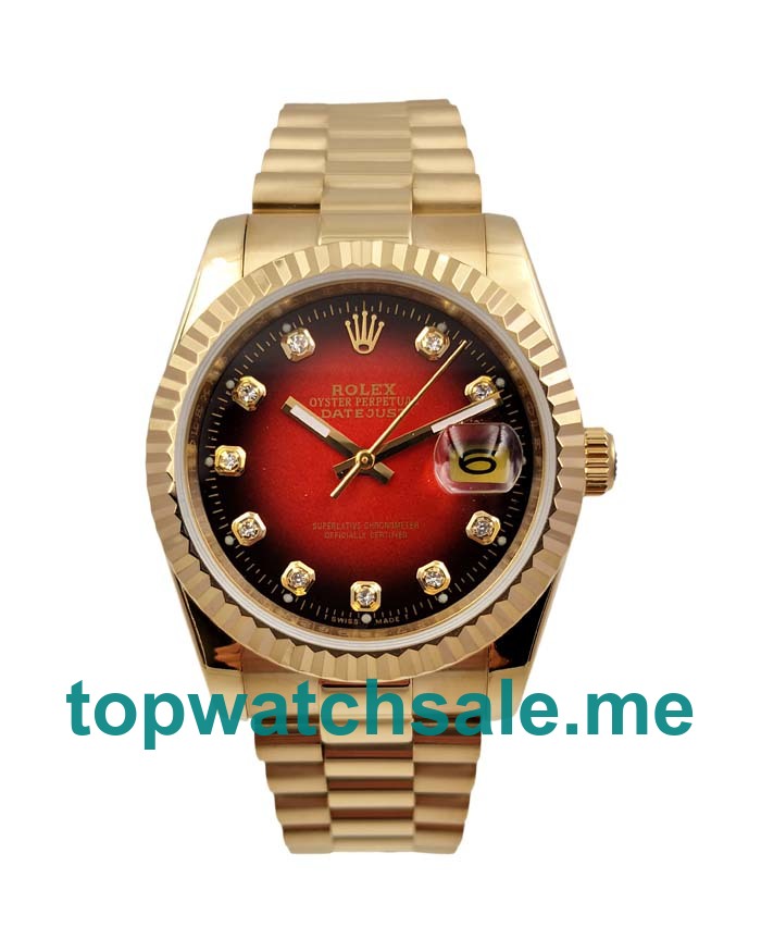 UK 36MM Red Dials Rolex Datejust 16238 Replica Watches
