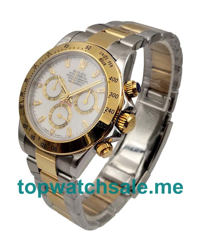 UK Swiss Made Rolex Daytona 116523 Replica Watches With White Dials For Men
