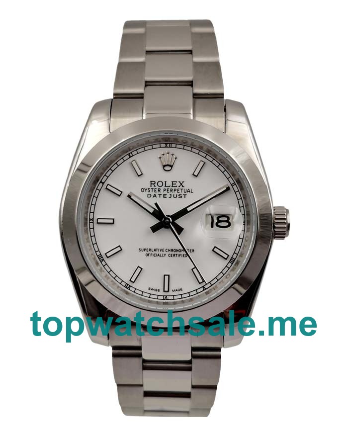 UK 36MM White Dials Rolex Datejust 116200 Replica Watches
