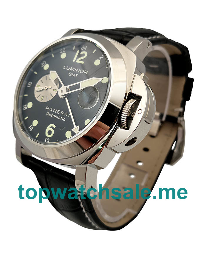 UK 43MM Steel Panerai Luminor GMT PAM00156 Replica Watches