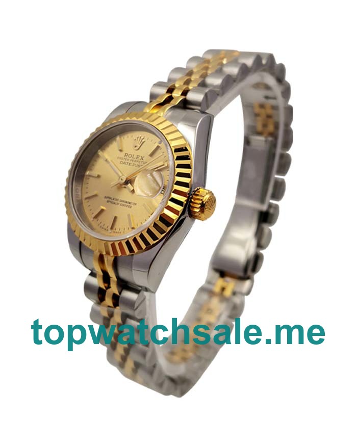 UK Best 1:1 Fake Rolex Lady-Datejust 76193 With Champagne Dials For Women