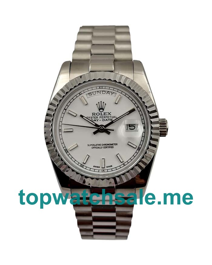 UK Best Quality Rolex Day-Date 118239 Replica Watches With White Dials For Men