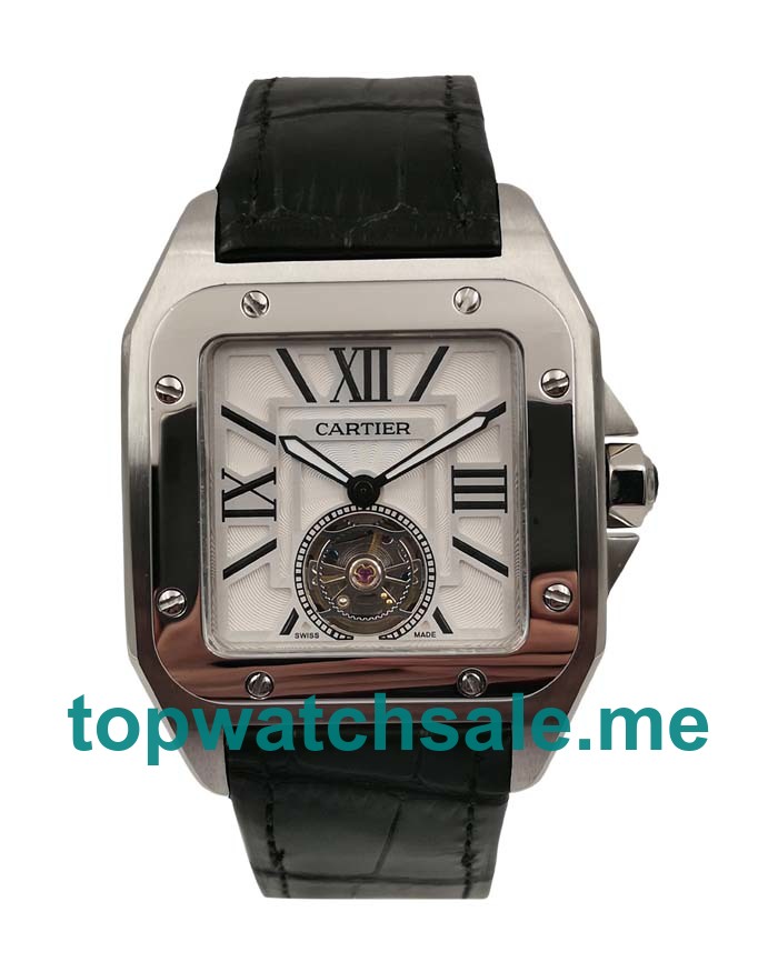UK 40MM White Dials Cartier Santos 100 30513 Replica Watches