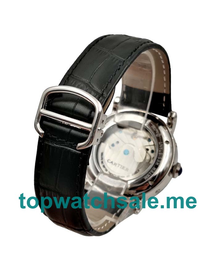 UK 42MM Black Dials Cartier Rotonde W1580007 Replica Watches