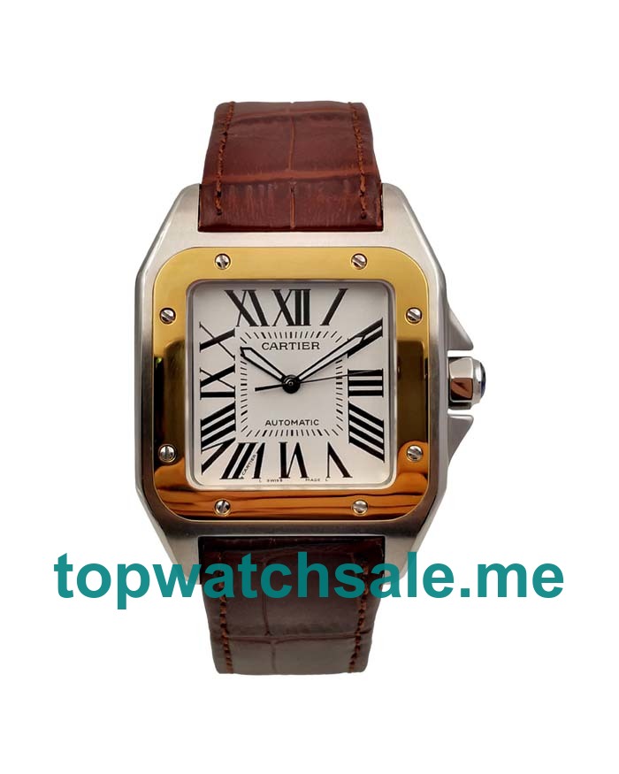 UK AAA Quality Fake Cartier Santos 100 W20107X7 With White Dials For Sale