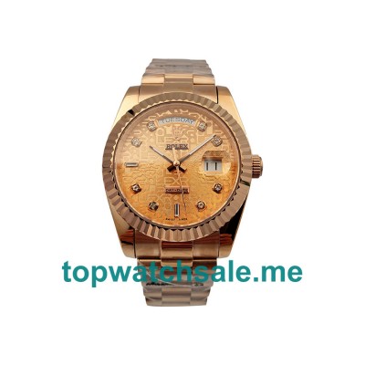UK 36MM Rose Gold Dials Rolex Day-Date 118235 Replica Watches
