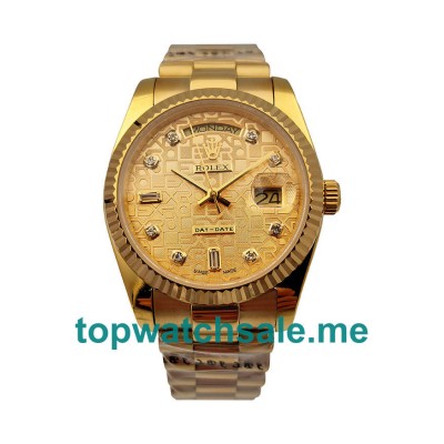 UK 36MM Gold Replica Rolex Day-Date 118238 Watches