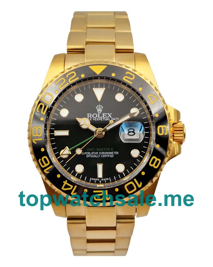 UK Swiss Made Rolex GMT-Master II 116718 LN Fake Watches With Black Dials For Men