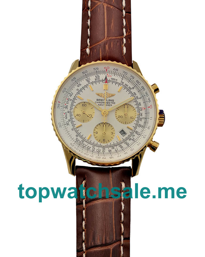 UK AAA Quality Breitling Navitimer D23322 Replica Watches With White Dials For Men