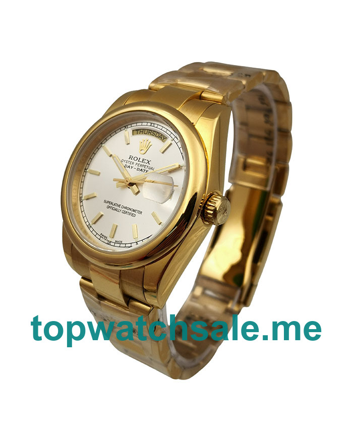 UK 36MM Gold Rolex Day-Date 118208 Replica Watches