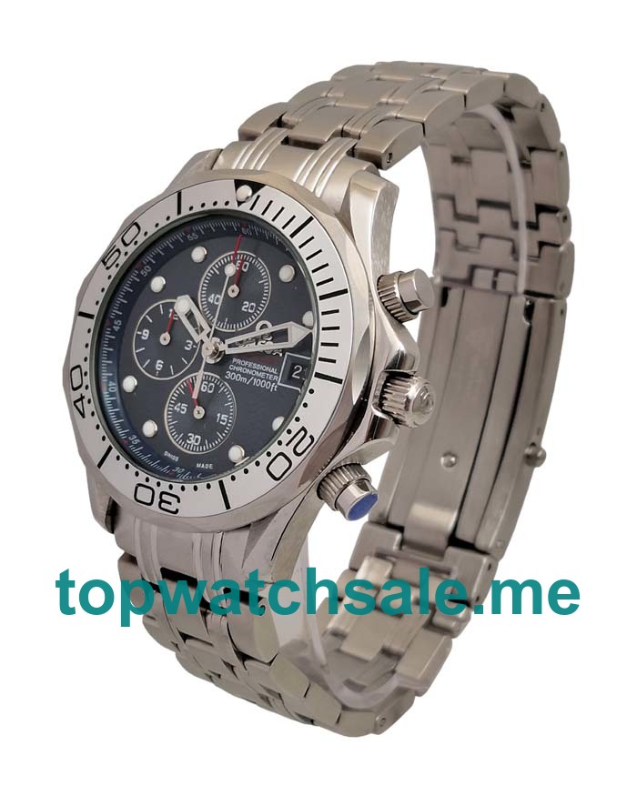 UK Cheap Omega Seamaster Chrono Diver 2598.80.00 Fake Watches With Blue Dials For Sale