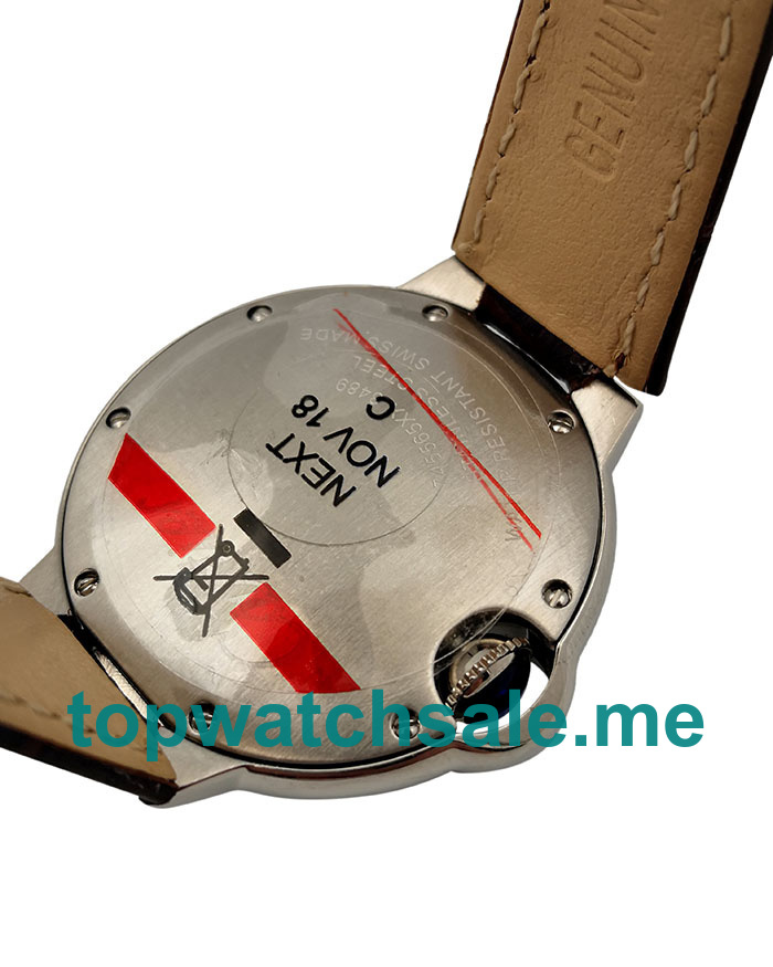 UK 33MM Silver Dials Cartier Ballon Bleu W4BB0016 Replica Watches