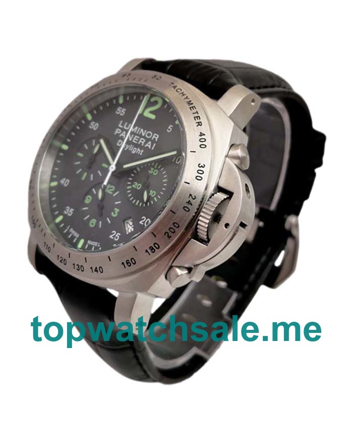 UK 44MM Replica Panerai Luminor Chrono PAM00250 Black Dials Watches