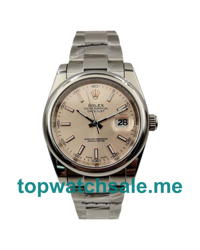 UK 36MM Salmon Dials Rolex Datejust 116300 Replica Watches