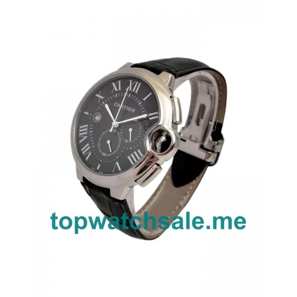 UK 47MM Black Dials Cartier Ballon Bleu W6920052 Replica Watches