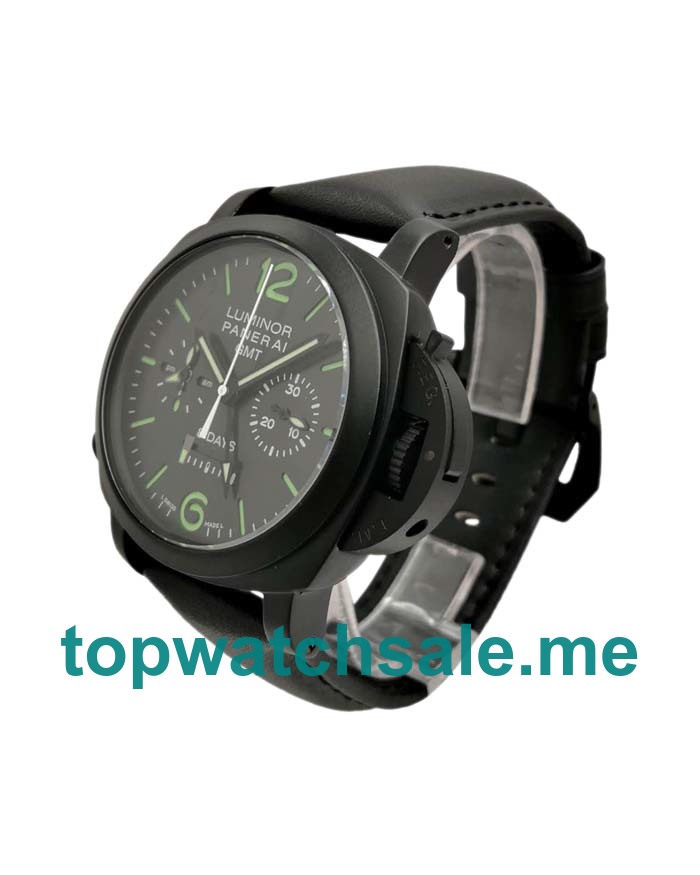 UK 44MM Black Ceramic Cases Panerai Luminor PAM00317 Replica Watches