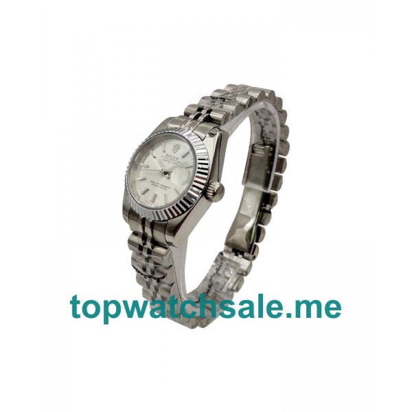 UK 26MM Silver Dials Rolex Lady-Datejust 67194 Replica Watches