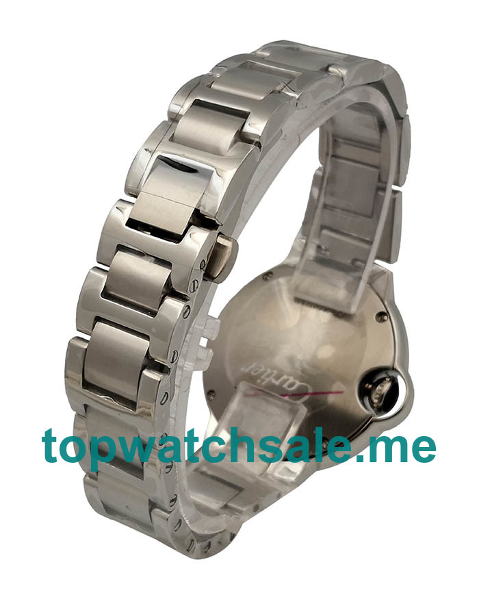 UK 33MM Diamond Hour Markers Replica Cartier Ballon Bleu WE902074 Watches