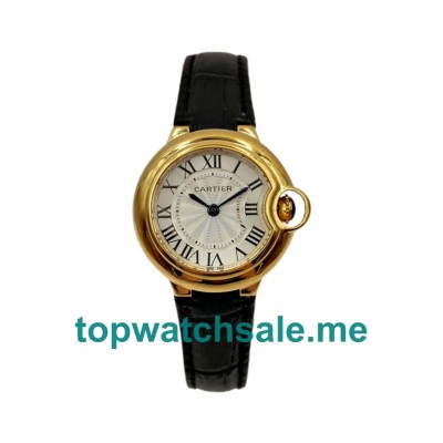 UK 33MM Silver Dials Cartier Ballon Bleu W6900156 Replica Watches