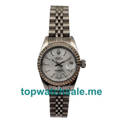 UK 26MM Silver Dials Rolex Lady-Datejust 179174 Replica Watches