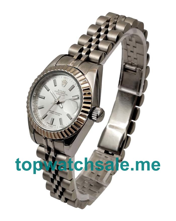 UK 26MM Silver Dials Rolex Lady-Datejust 179174 Replica Watches