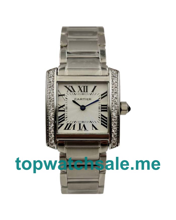 UK 22MM Silver Dials Cartier Tank Francaise WE1002S3 Replica Watches