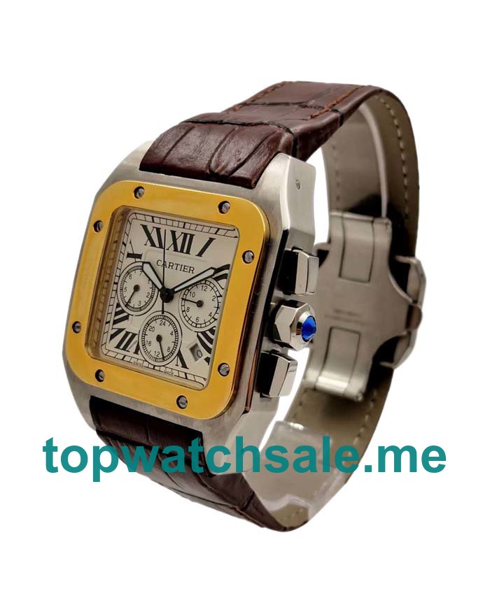 UK 42MM Silver Dials Cartier Santos 100 W20091X7 Replica Watches
