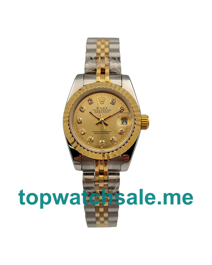 UK 26MM Rolex Lady-Datejust 69173 Replica Watches With Diamonds