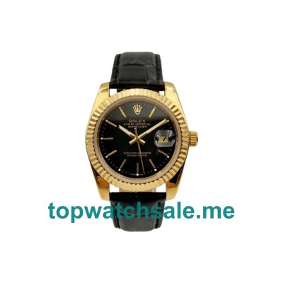 UK 36MM Black Dials Rolex Datejust 6827 Replica Watches