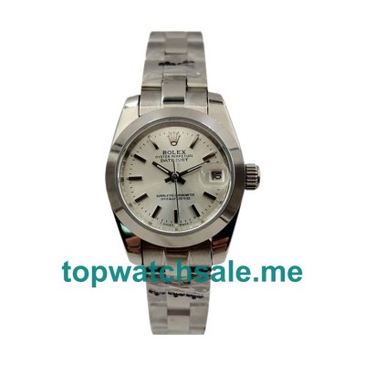 UK 26MM Silver Dials Rolex Lady-Datejust 67180 Replica Watches