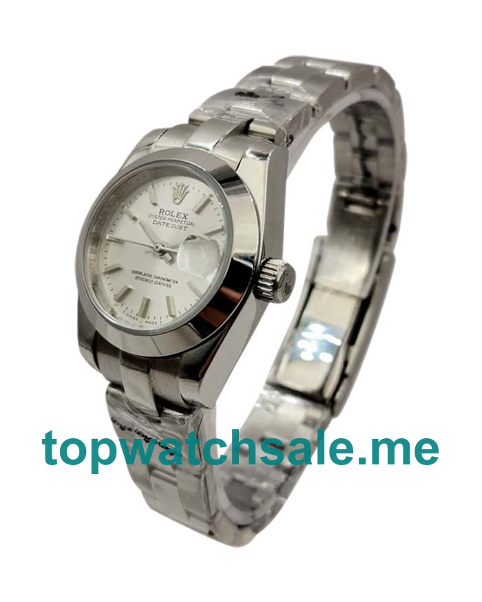 UK 26MM Silver Dials Rolex Lady-Datejust 67180 Replica Watches