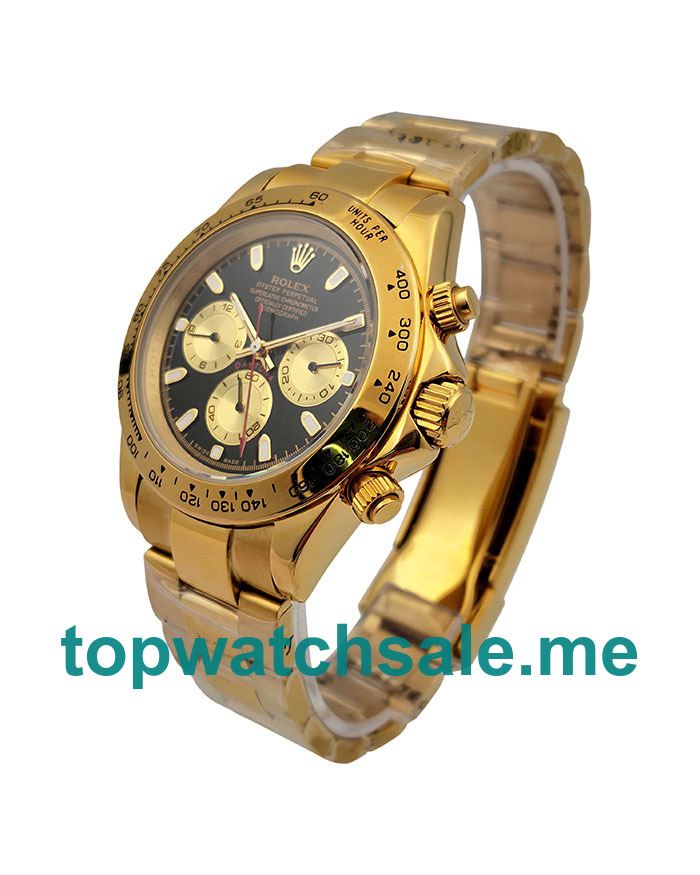 UK 40MM Gold Bracelets Rolex Daytona 116528 Replica Watches