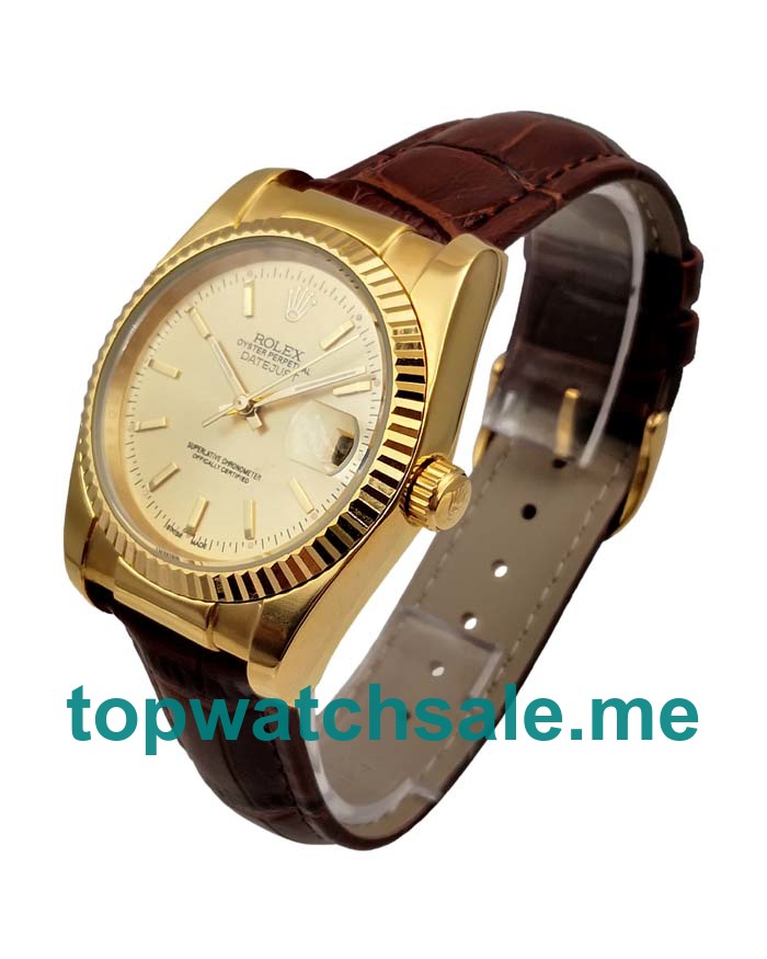 UK 31MM Champagne Dials Rolex Datejust 1503 Replica Watches