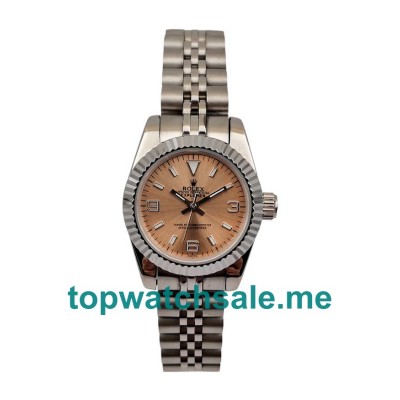 UK 26MM Salmon Dials Rolex Oyster Perpetual 76094 Replica Watches