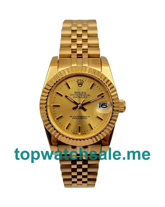 UK 31MM Champagne Dials Rolex Datejust 6827 Replica Watches