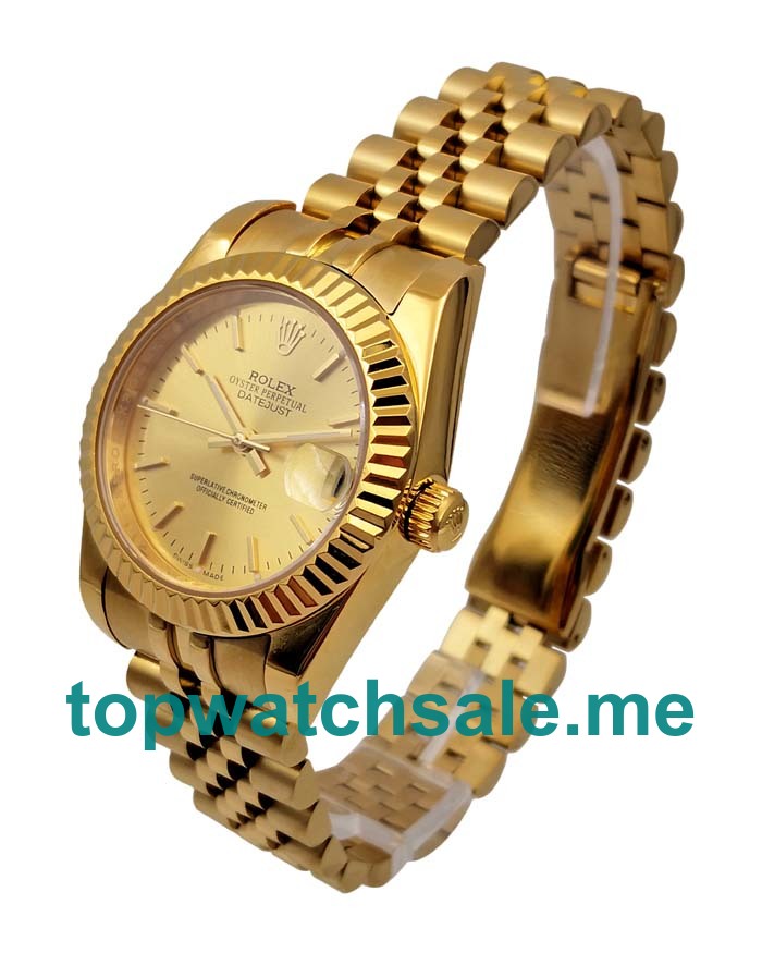UK 31MM Champagne Dials Rolex Datejust 6827 Replica Watches