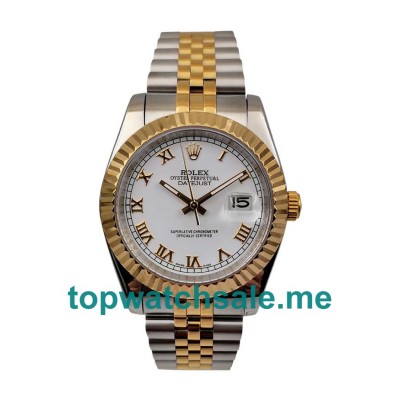 UK 36MM White Dials Rolex Datejust 16233 Replica Watches