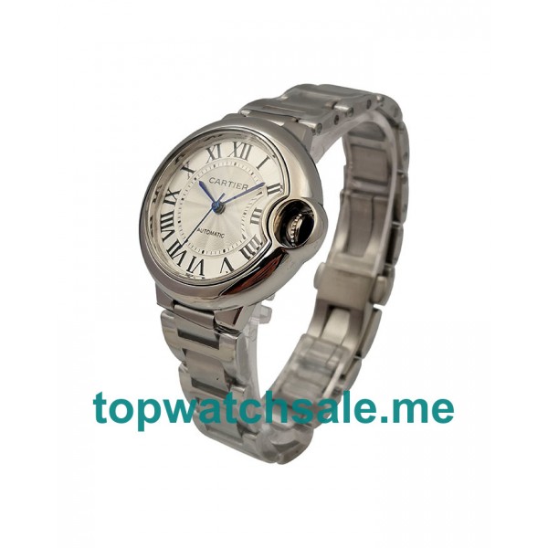 UK 33MM Silver Dials Cartier Ballon Bleu W6920071 Replica Watches