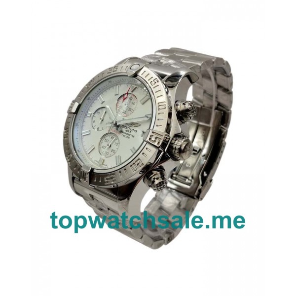 UK 48.4MM White Dials Breitling Super Avenger A13370 Replica Watches