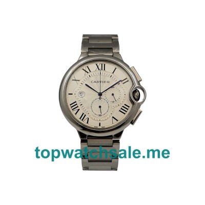 UK 44MM Silver Dials Cartier Ballon Bleu W6920002 Replica Watches