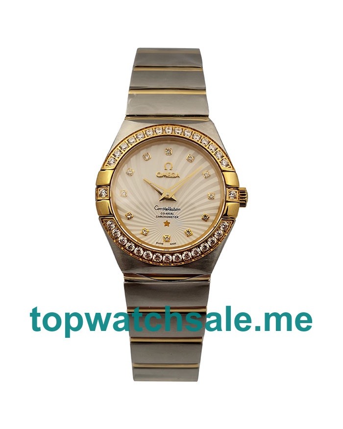 UK 28MM Diamond Bezels Replica Omega Constellation 123.25.27.60.55.008 Watches