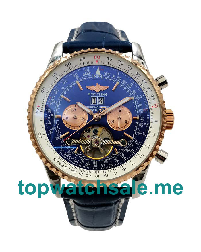 UK 46MM Blue Dials Breitling Navitimer World A24322 Replica Watches