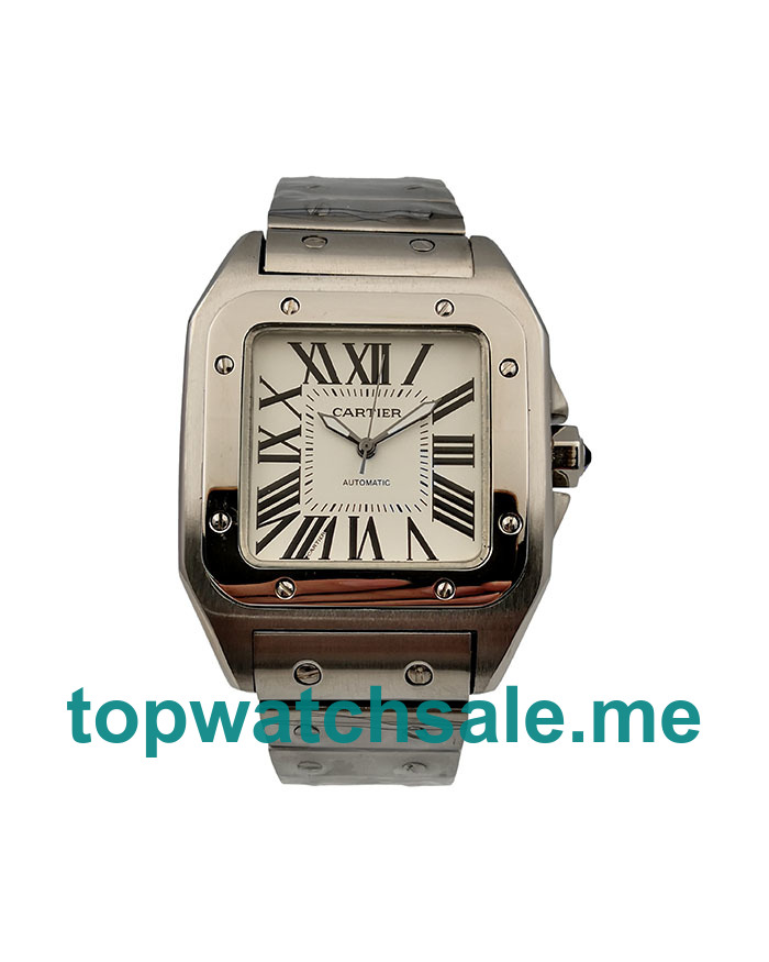 UK 39MM Steel Cartier Santos 100 W20073X8 Replica Watches