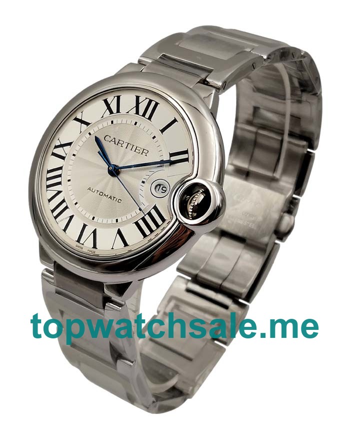 UK Cheap Cartier Ballon Bleu W69012Z4 Replica Watches With White Dials For Sale