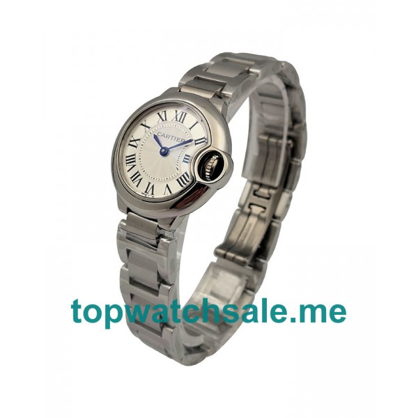 UK 28MM Steel Cartier Ballon Bleu W69010Z4 Replica Watches