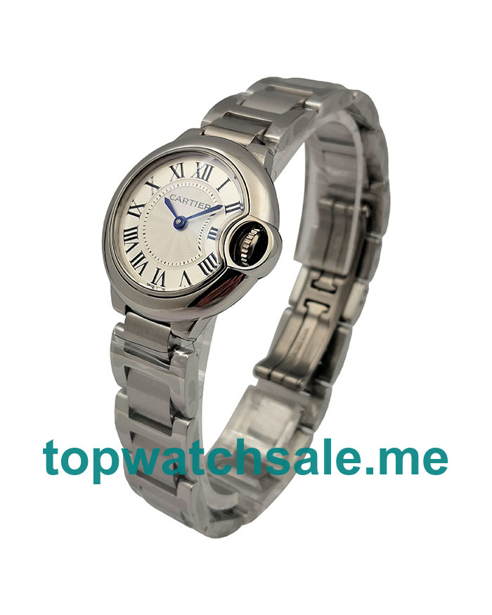 UK 28MM Steel Cartier Ballon Bleu W69010Z4 Replica Watches