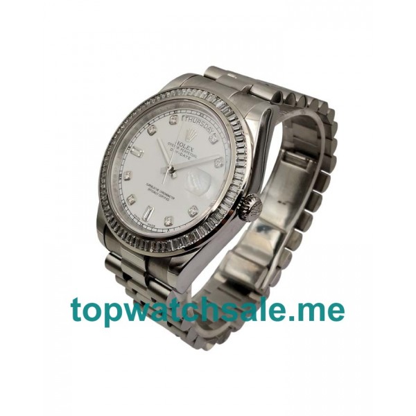 UK Swiss Made Rolex Day-Date 118346 Replica Watches With White Dials For Sale 