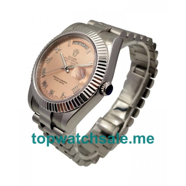 UK High Quality Rolex Day-Date 218239 Replica Watches With Pink Dials For Sale