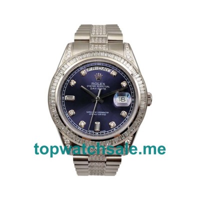 UK 41 MM Rolex Day-Date 118346 Replica Watches With Blue Dials