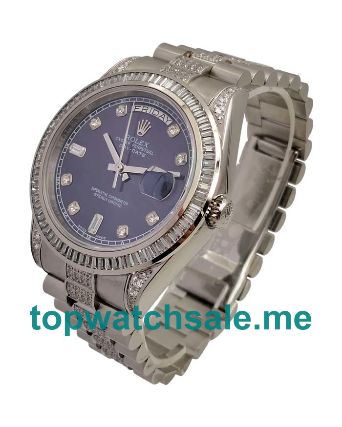UK 41 MM Rolex Day-Date 118346 Replica Watches With Blue Dials